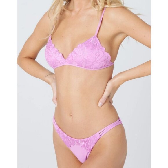 💕L*SPACE💕 Rosebud Floral Lace Bikini Set M NWT - Picture 7 of 16